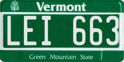 VT license plate LEI663