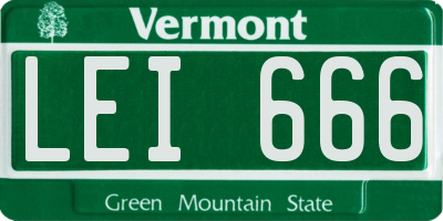 VT license plate LEI666