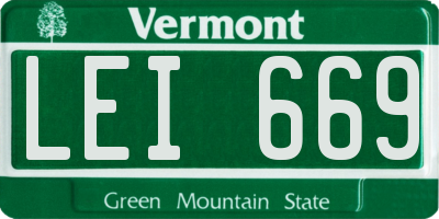 VT license plate LEI669