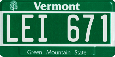 VT license plate LEI671