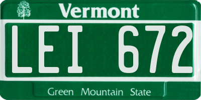 VT license plate LEI672