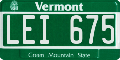 VT license plate LEI675