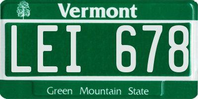 VT license plate LEI678