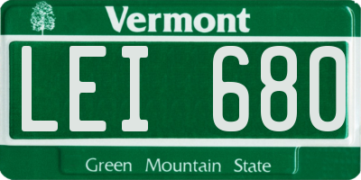 VT license plate LEI680