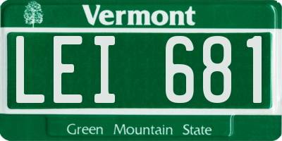 VT license plate LEI681
