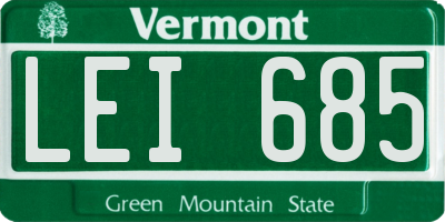 VT license plate LEI685
