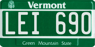 VT license plate LEI690