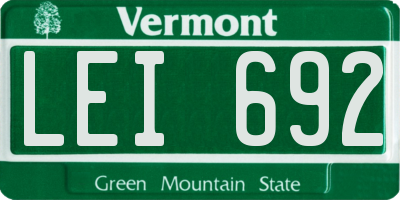 VT license plate LEI692