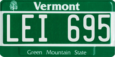VT license plate LEI695