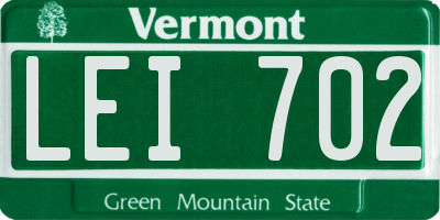 VT license plate LEI702
