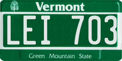 VT license plate LEI703