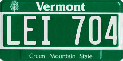 VT license plate LEI704