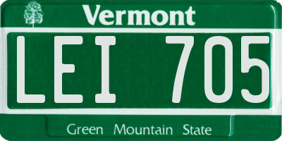 VT license plate LEI705