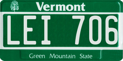 VT license plate LEI706