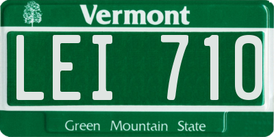 VT license plate LEI710