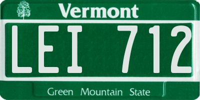 VT license plate LEI712