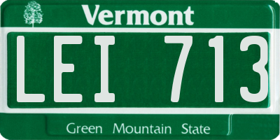 VT license plate LEI713