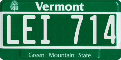 VT license plate LEI714