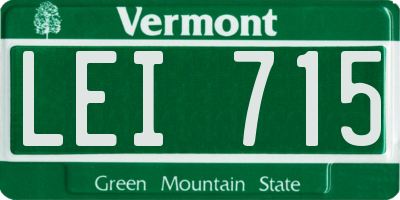 VT license plate LEI715