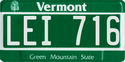 VT license plate LEI716