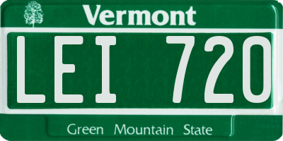 VT license plate LEI720