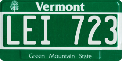 VT license plate LEI723
