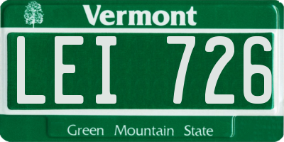 VT license plate LEI726