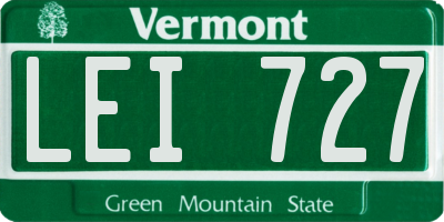 VT license plate LEI727