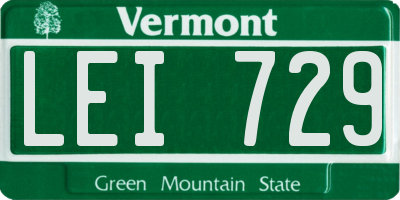 VT license plate LEI729