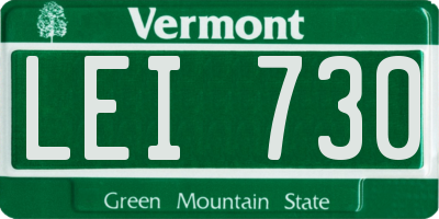 VT license plate LEI730