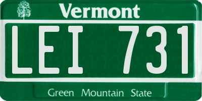 VT license plate LEI731