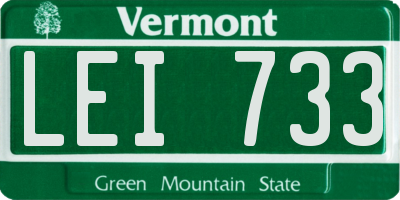 VT license plate LEI733