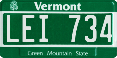 VT license plate LEI734