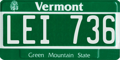 VT license plate LEI736