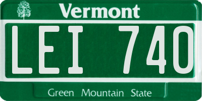 VT license plate LEI740