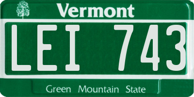 VT license plate LEI743