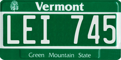 VT license plate LEI745
