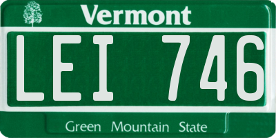 VT license plate LEI746