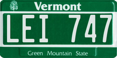 VT license plate LEI747