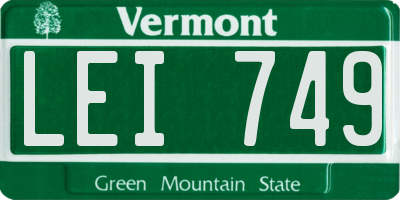 VT license plate LEI749