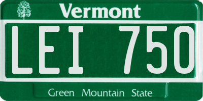 VT license plate LEI750