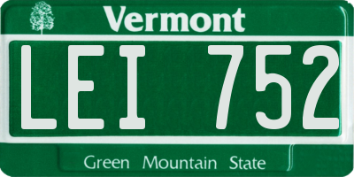 VT license plate LEI752