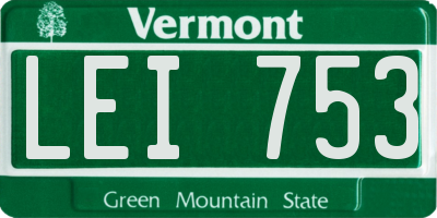 VT license plate LEI753