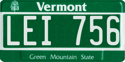 VT license plate LEI756