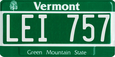 VT license plate LEI757