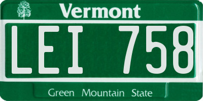 VT license plate LEI758
