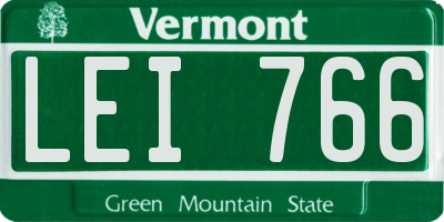 VT license plate LEI766
