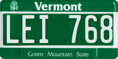 VT license plate LEI768