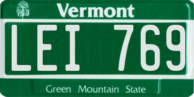 VT license plate LEI769