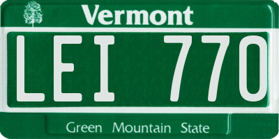 VT license plate LEI770